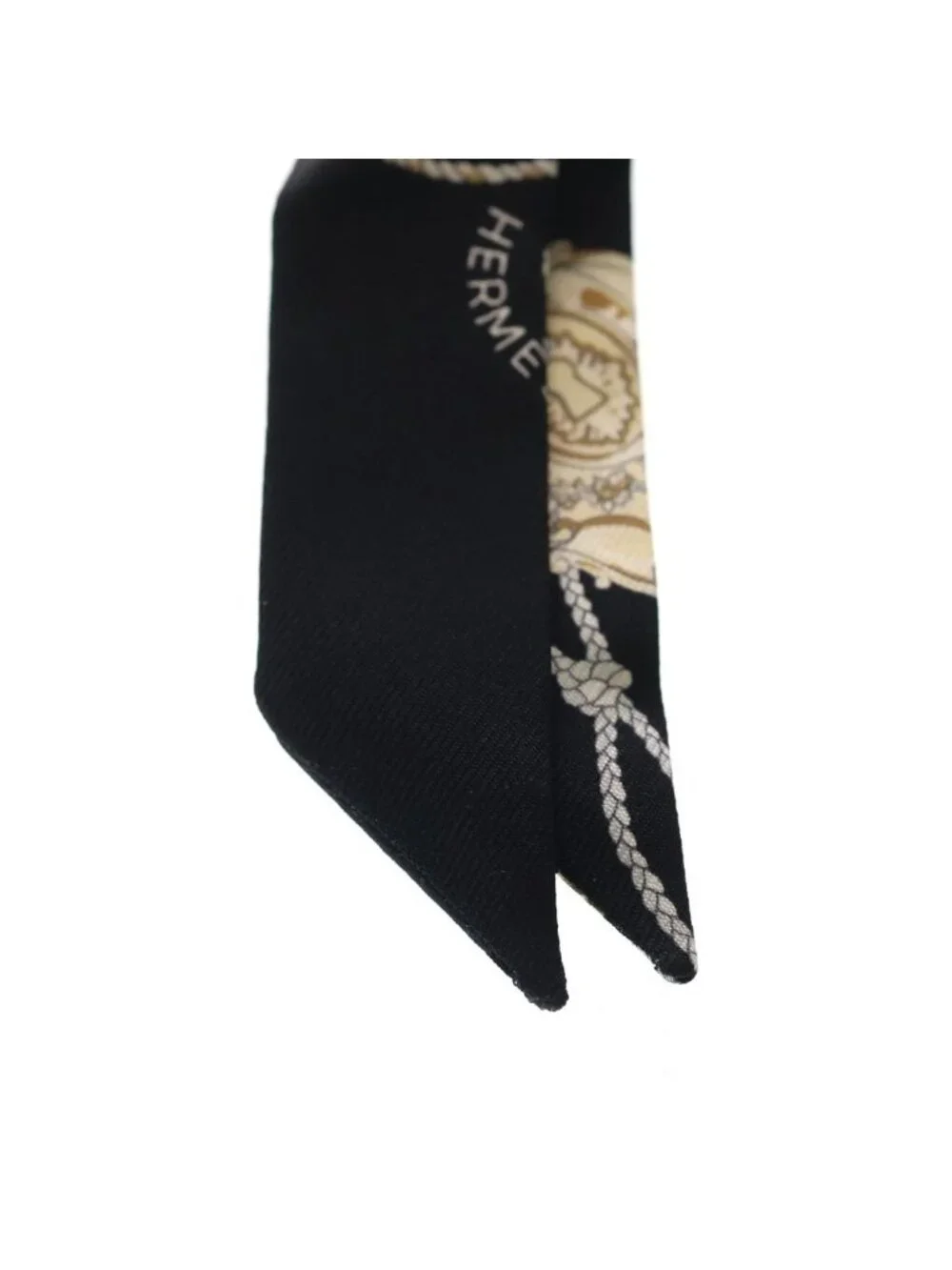 Hermes Tall les Clair Pore Silk Scarf Black - Picture 3 of 6